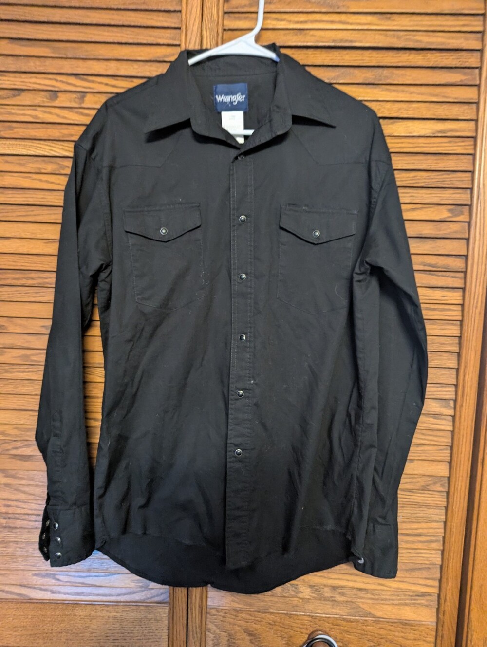 Wrangler Black Pearl Snap Men's Long Sleeve Shirt Size Medium